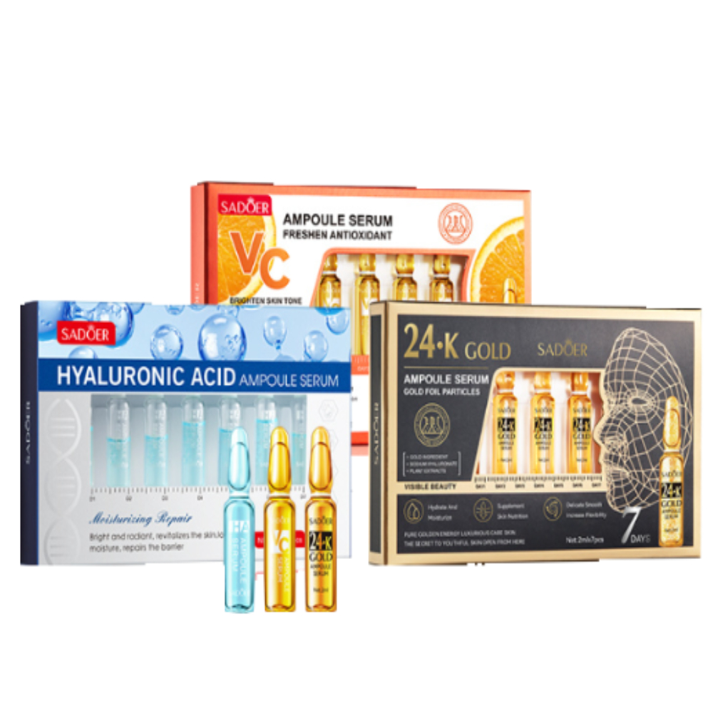 Oligopeptide Wrinkle - 2ml*7 Stück Vitamin C Ampullen-Essenz-Set Hyaluronsäure,