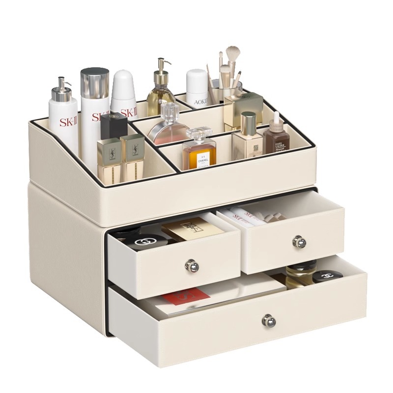 Luxury Skincare Wholesale - Luxuriöse Leder-Schmuckschatulle für den Schreibtisch, Aufbewahrungsbox